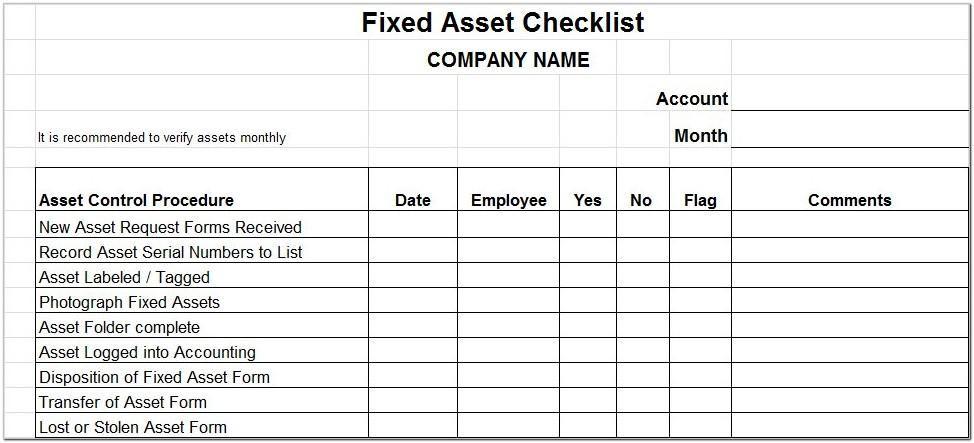 Asset Inventory Form Template
