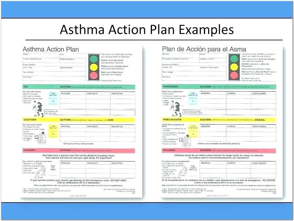 Asthma Action Plan Example Uk