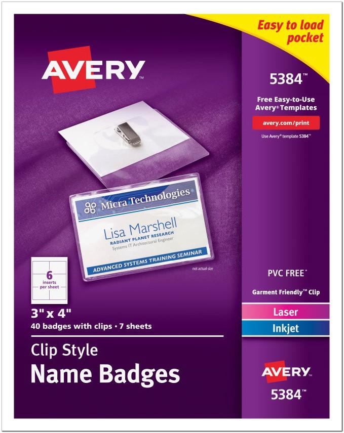 Avery Laser Name Tag 5384 Template