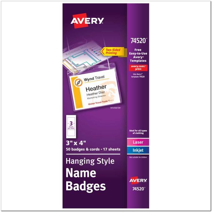 Avery Template Name Badge 3 X4
