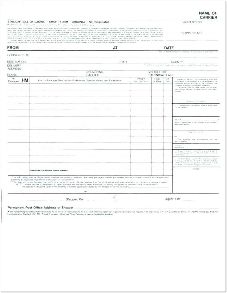Bill Of Lading Template Fedex