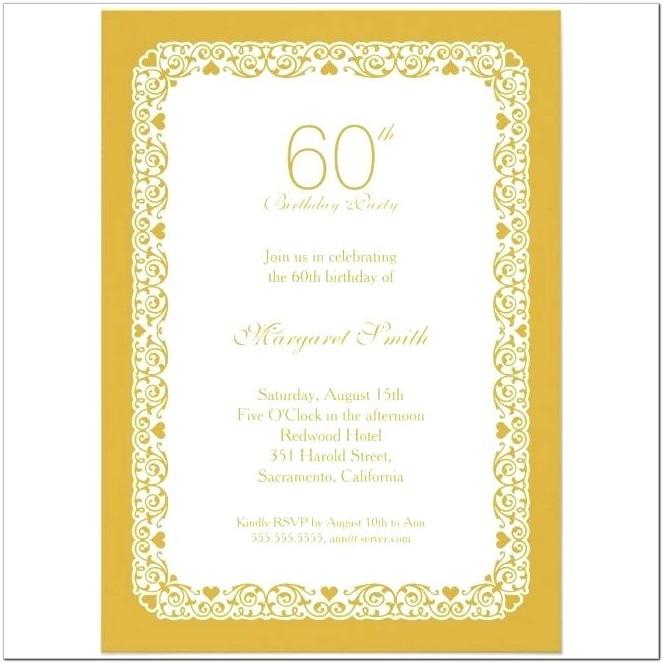 Blank 60th Birthday Invitation Templates
