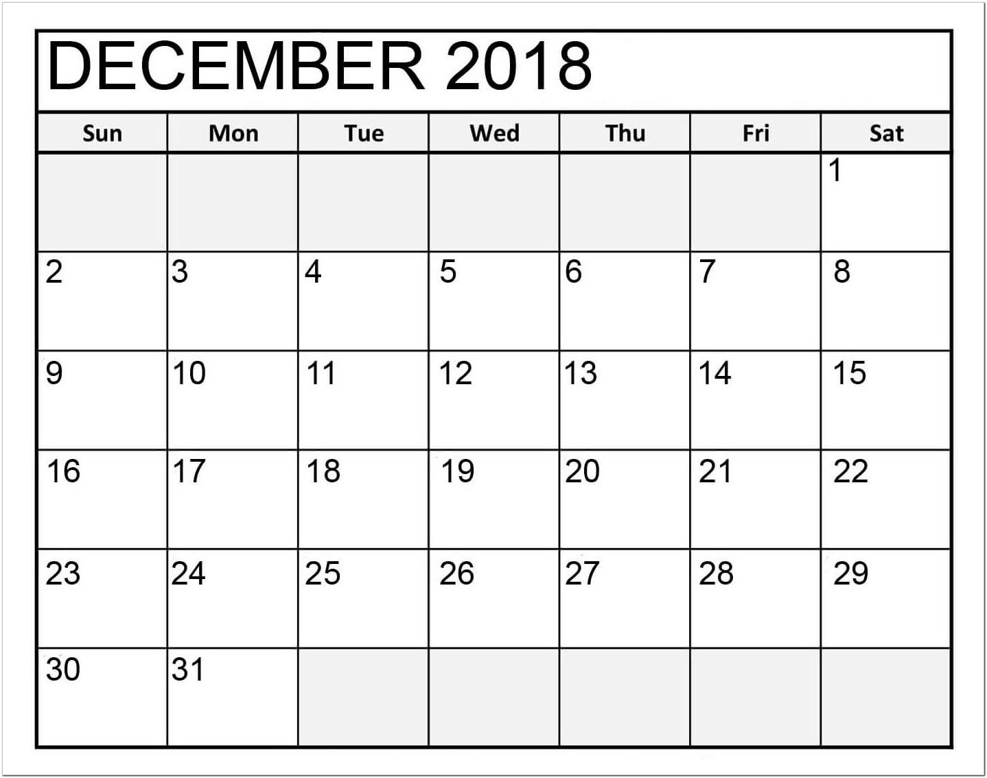 Blank Calendar Template Word Doc