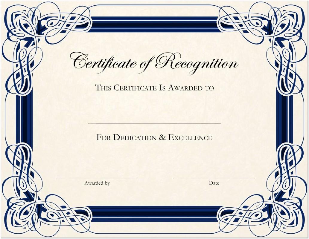 Blank Certificate Of Appreciation Templates Free Download