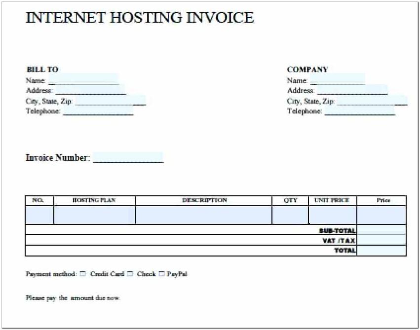 Blank Invoice Format In Word