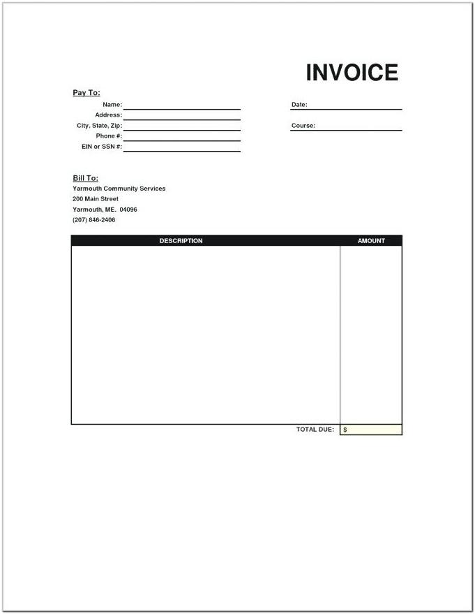 Blank Invoice Template Word Doc