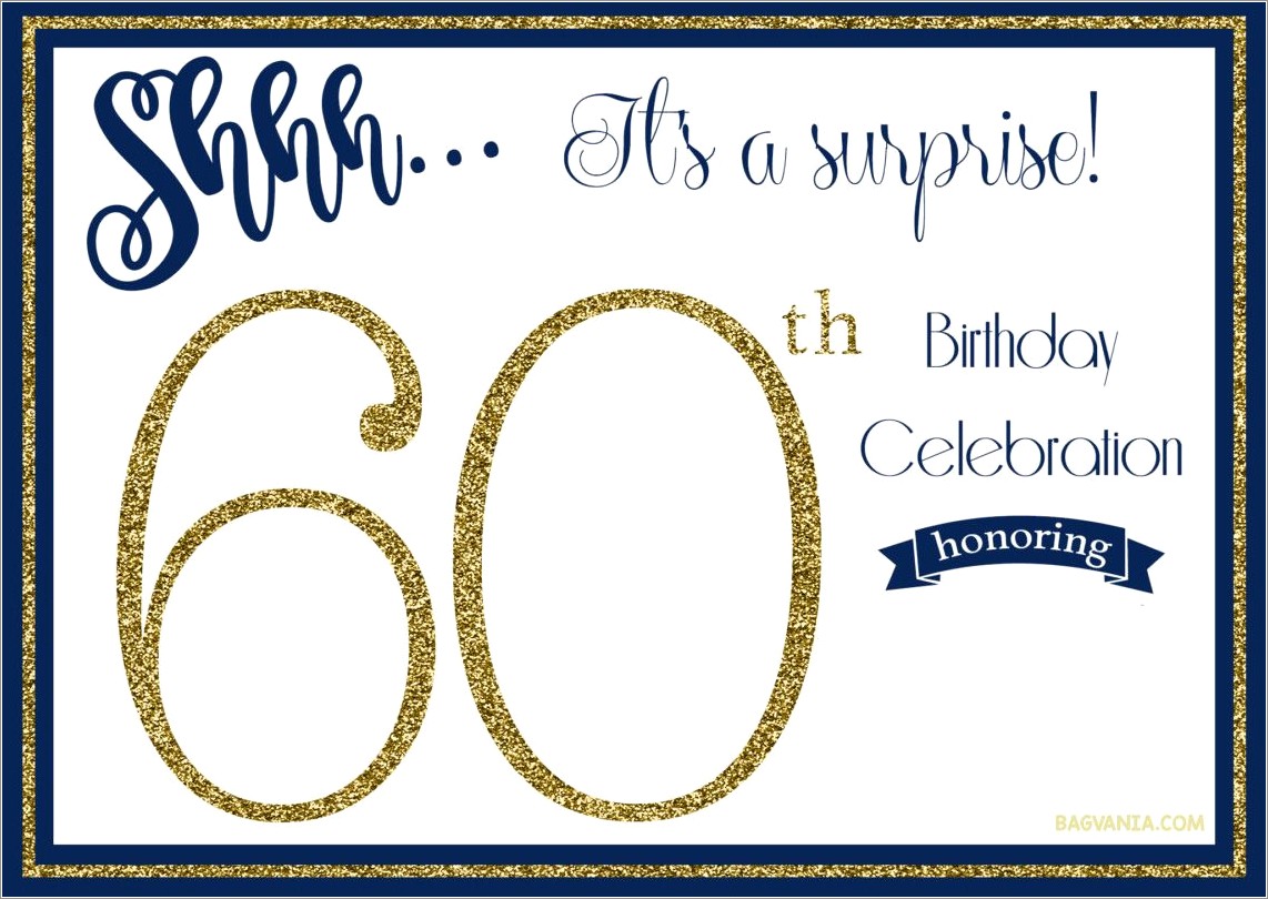 60th Birthday Invitation Templates Free