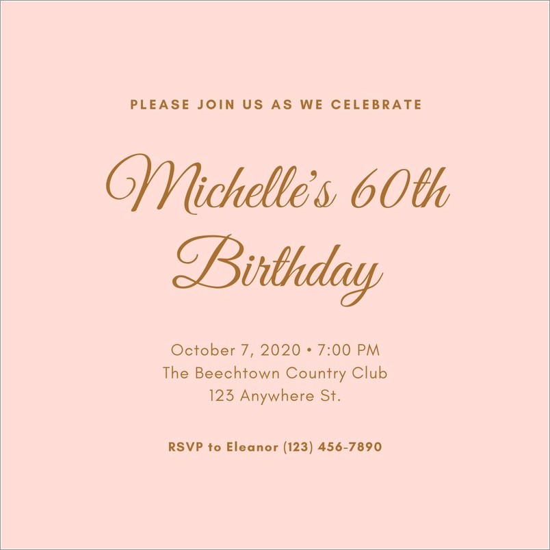 60th Birthday Invitation Templates