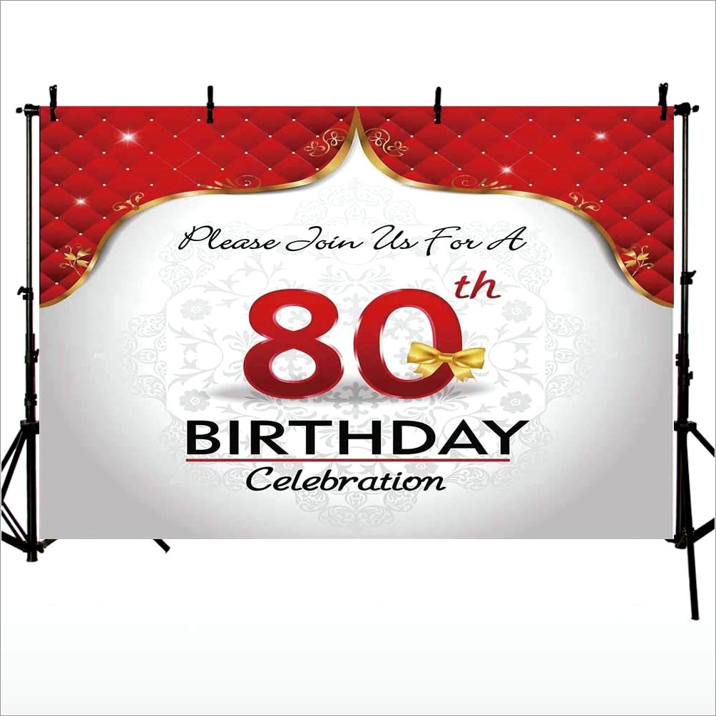 80th Birthday Invitation Background