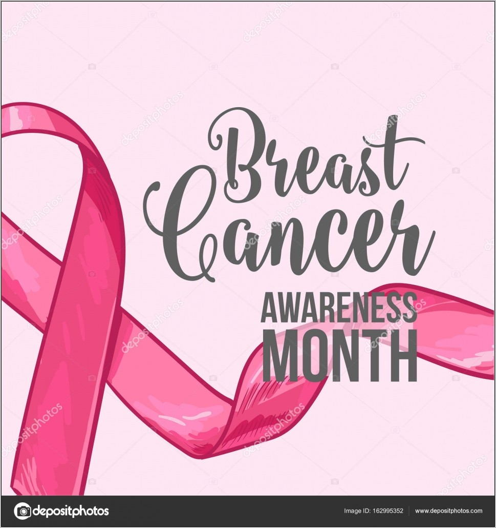 Breast Cancer Awareness Template Ribbon