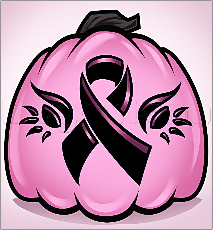 Breast Cancer Ribbon Pumpkin Carving Template
