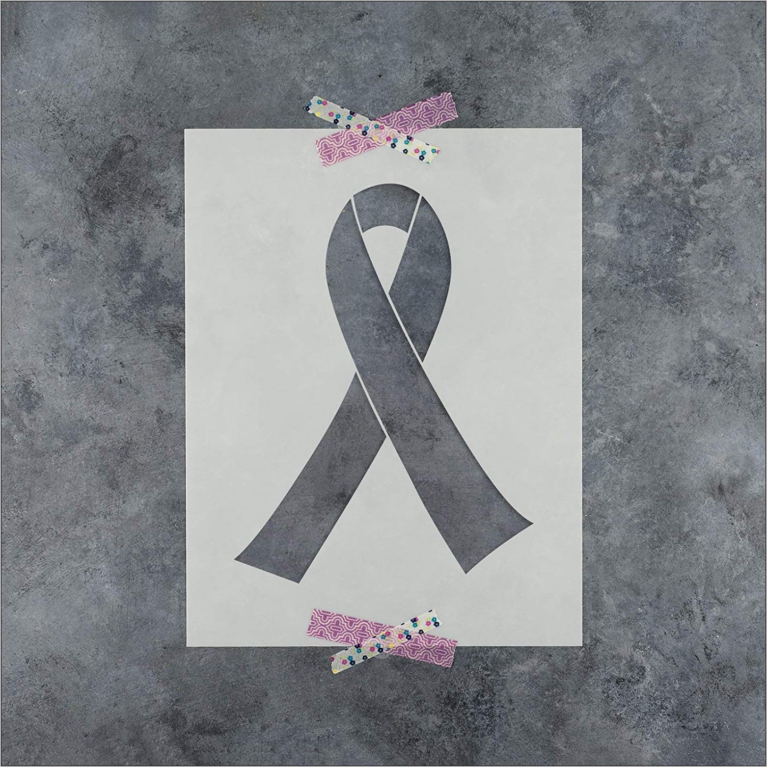 Breast Cancer Ribbon Stencil Template