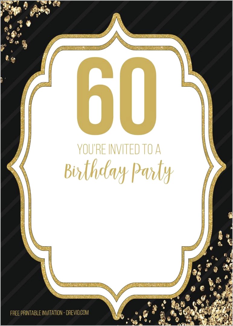 Downloadable 60th Birthday Invitation Templates