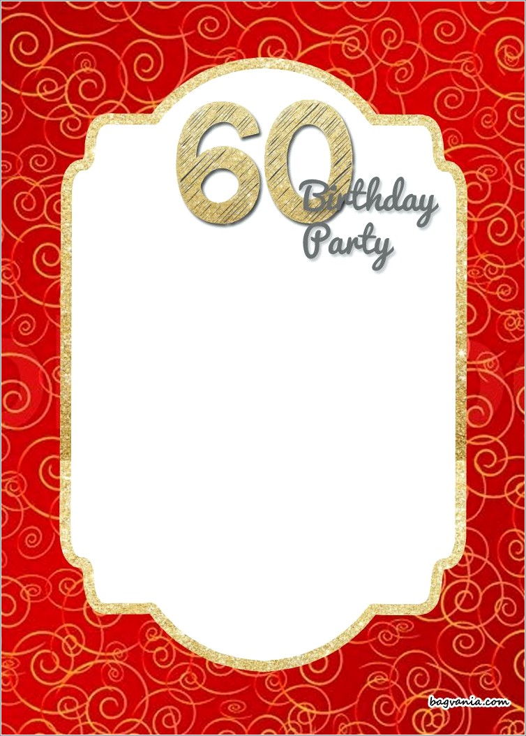 Editable 60th Birthday Invitation Templates
