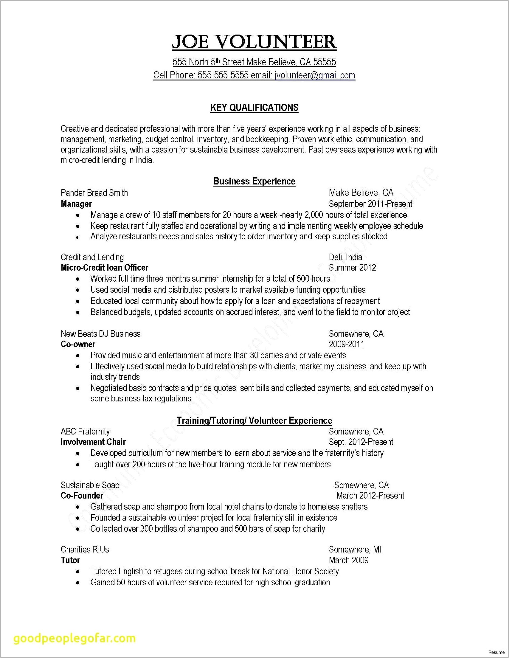 High School Resume Template For College Application