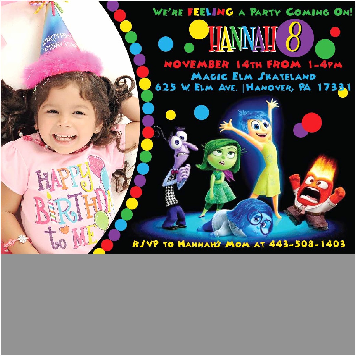 Inside Out Birthday Invitations