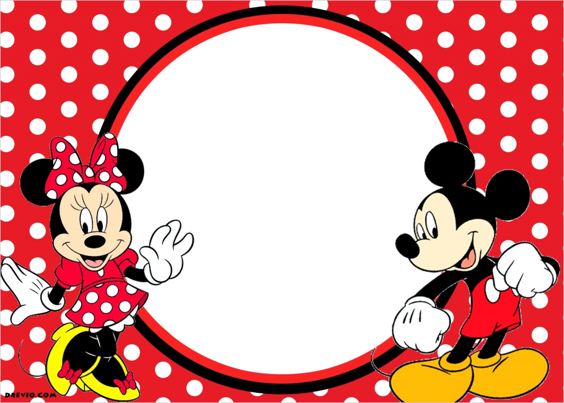 Mickey Mouse And Minnie Mouse Invitations