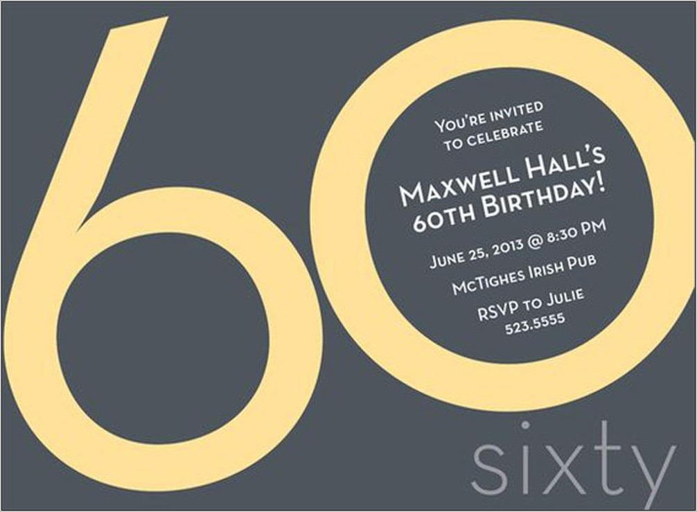 Online 60th Birthday Invitation Templates
