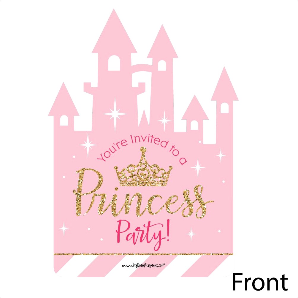 Pink And Gold Crown Invitations