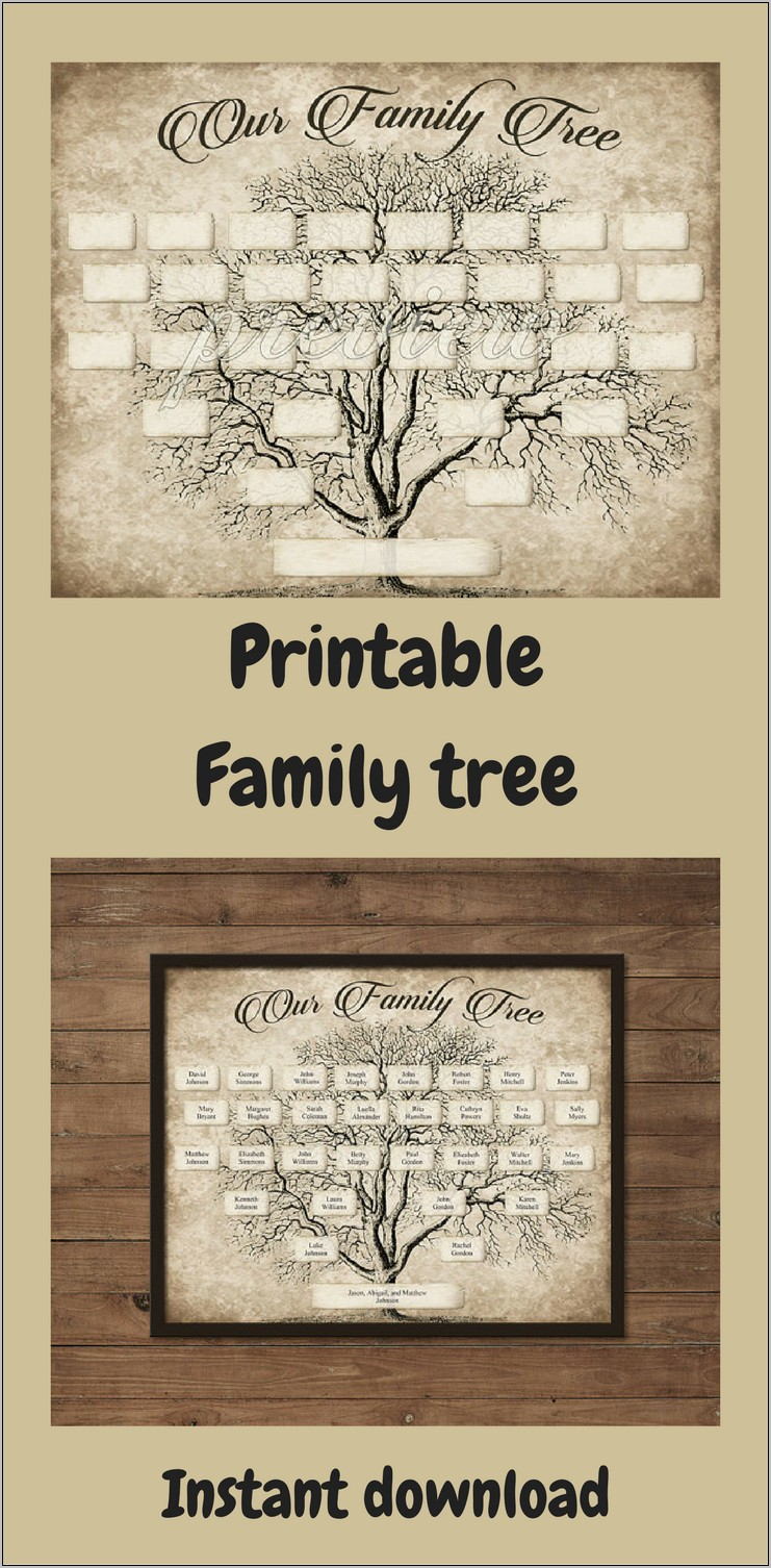 Printable Editable Family Tree