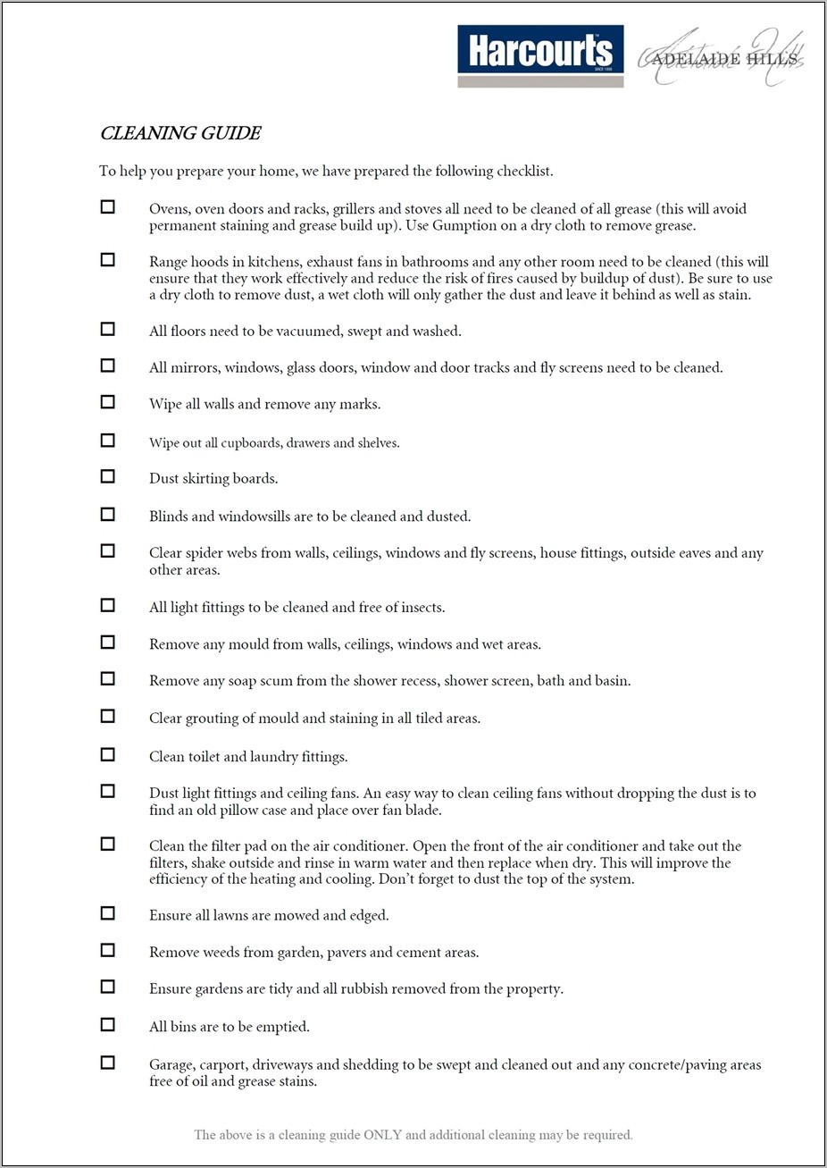 Property Management Inspection Checklist Template