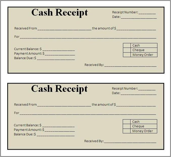 Receipt Template Download Free