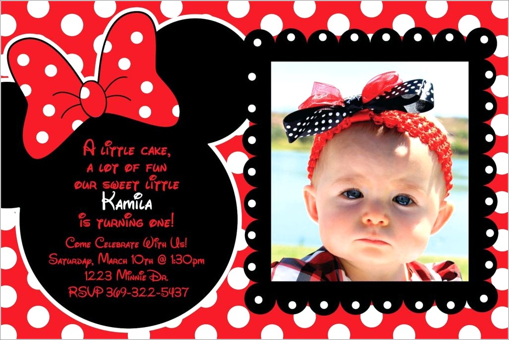Red Minnie Mouse Invitations