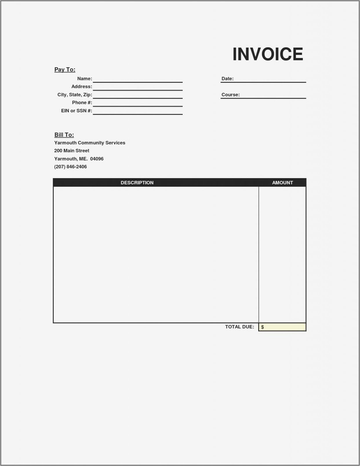 Repair Invoice Template Free