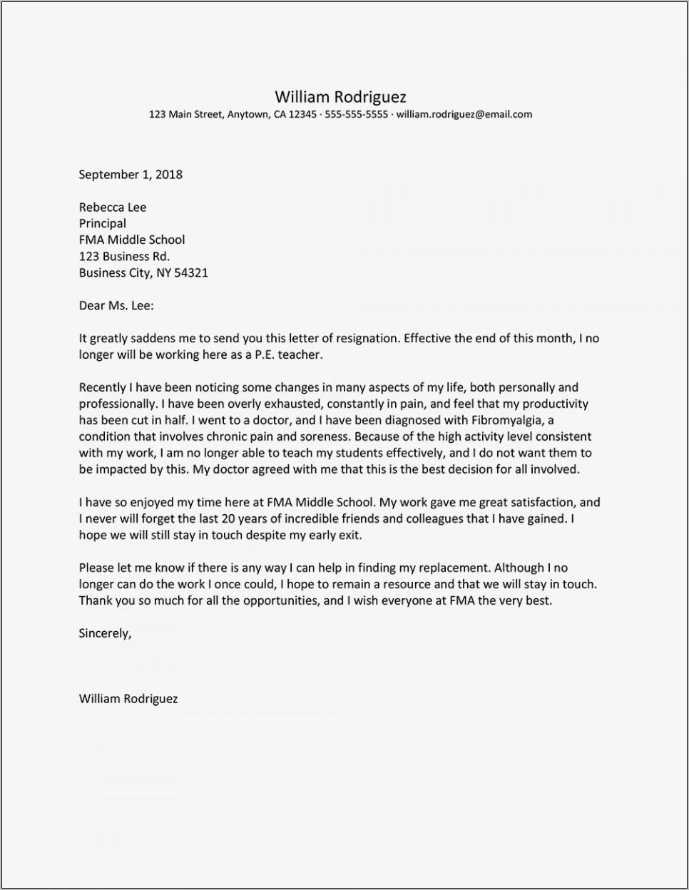 Resignation Letter Template Uk Nurse