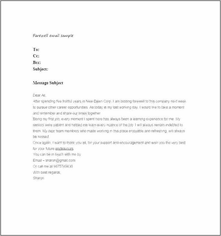 Resignation Letter Template Word Mac