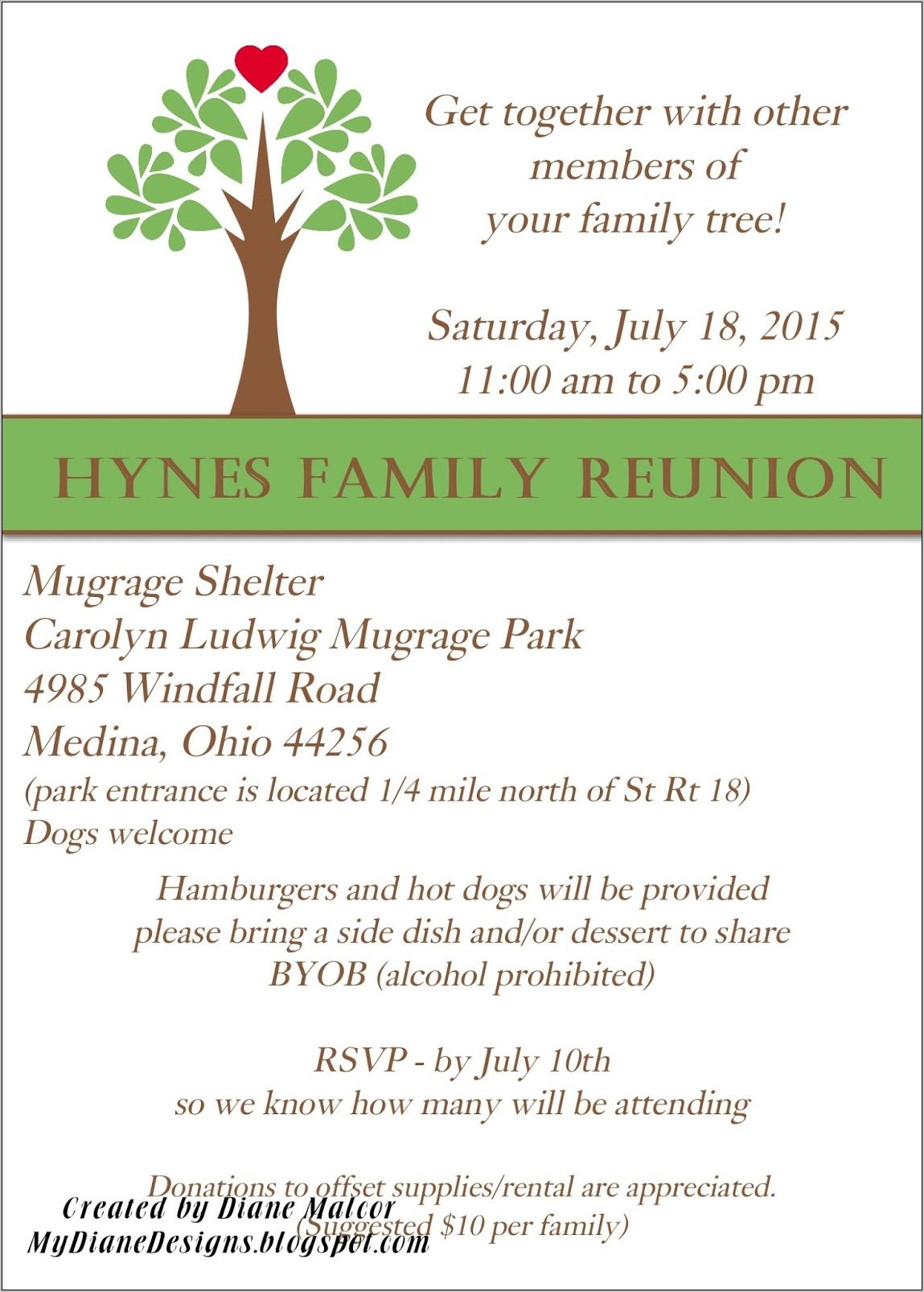 Sample Family Reunion Invitations Templates