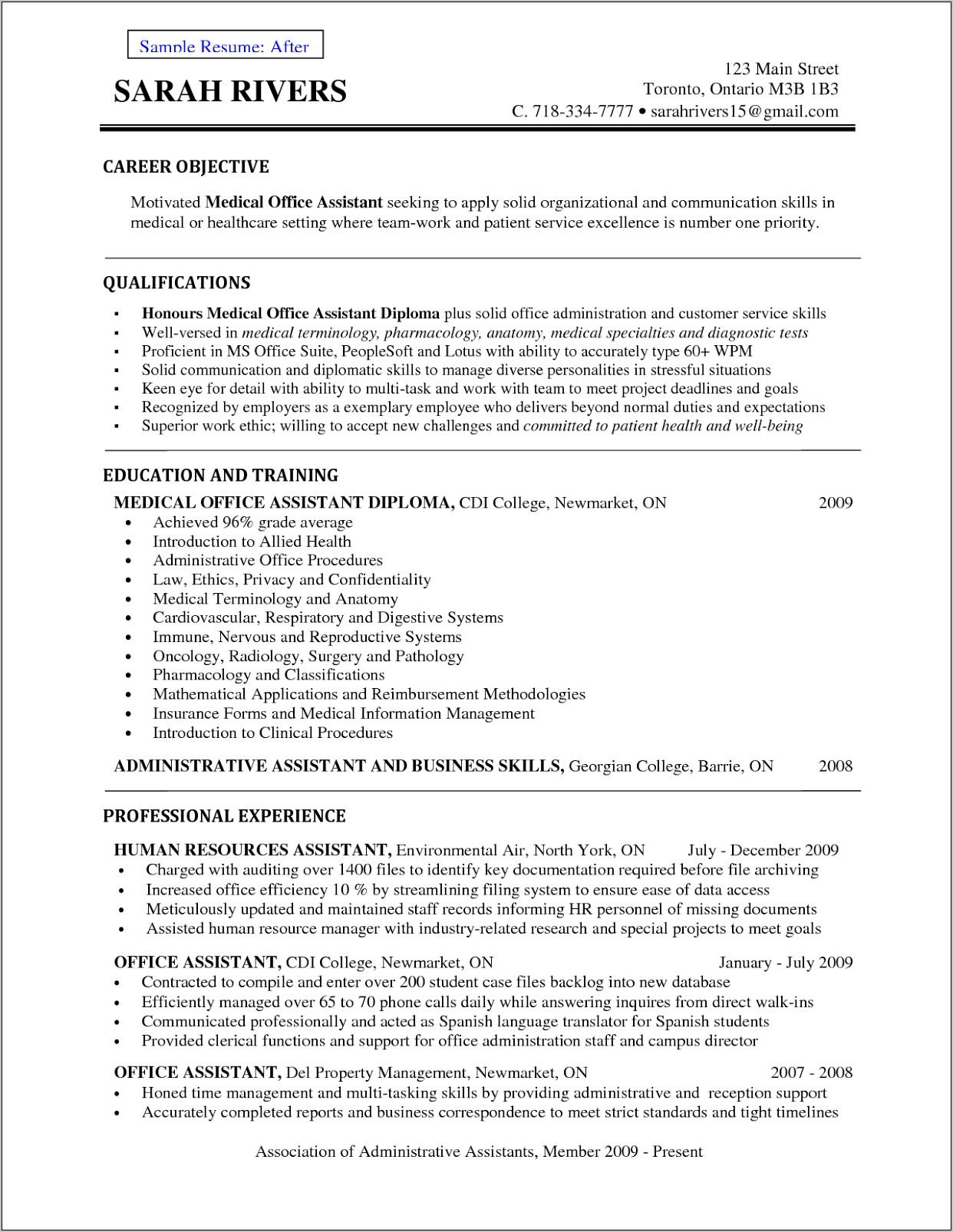 Sample Resume Dental Assistant No Experience