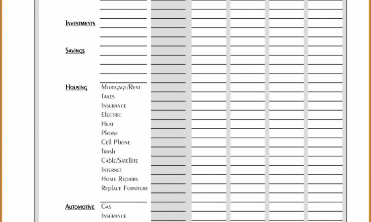 Simple Household Budget Template Free