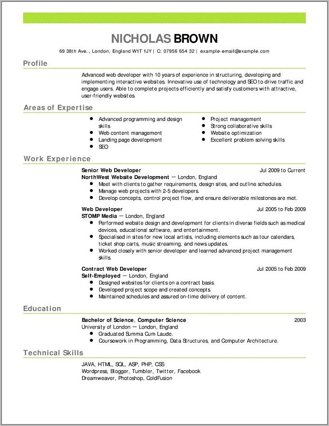 Student Resume Template For College Application