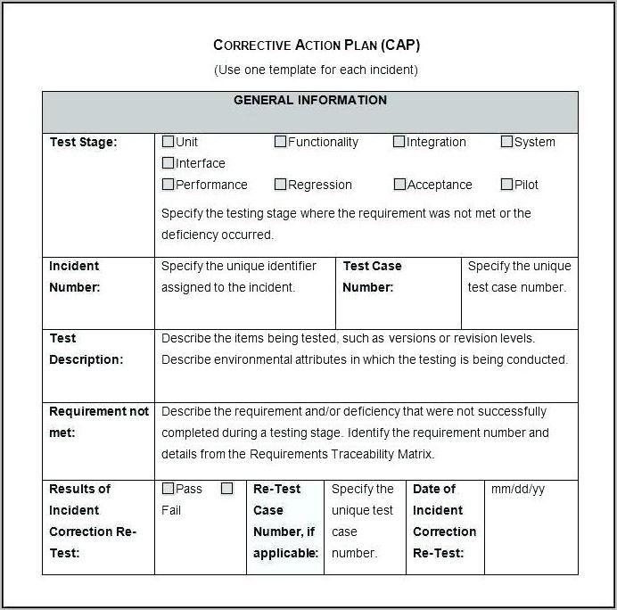 Supplier Corrective Action Request Form Template