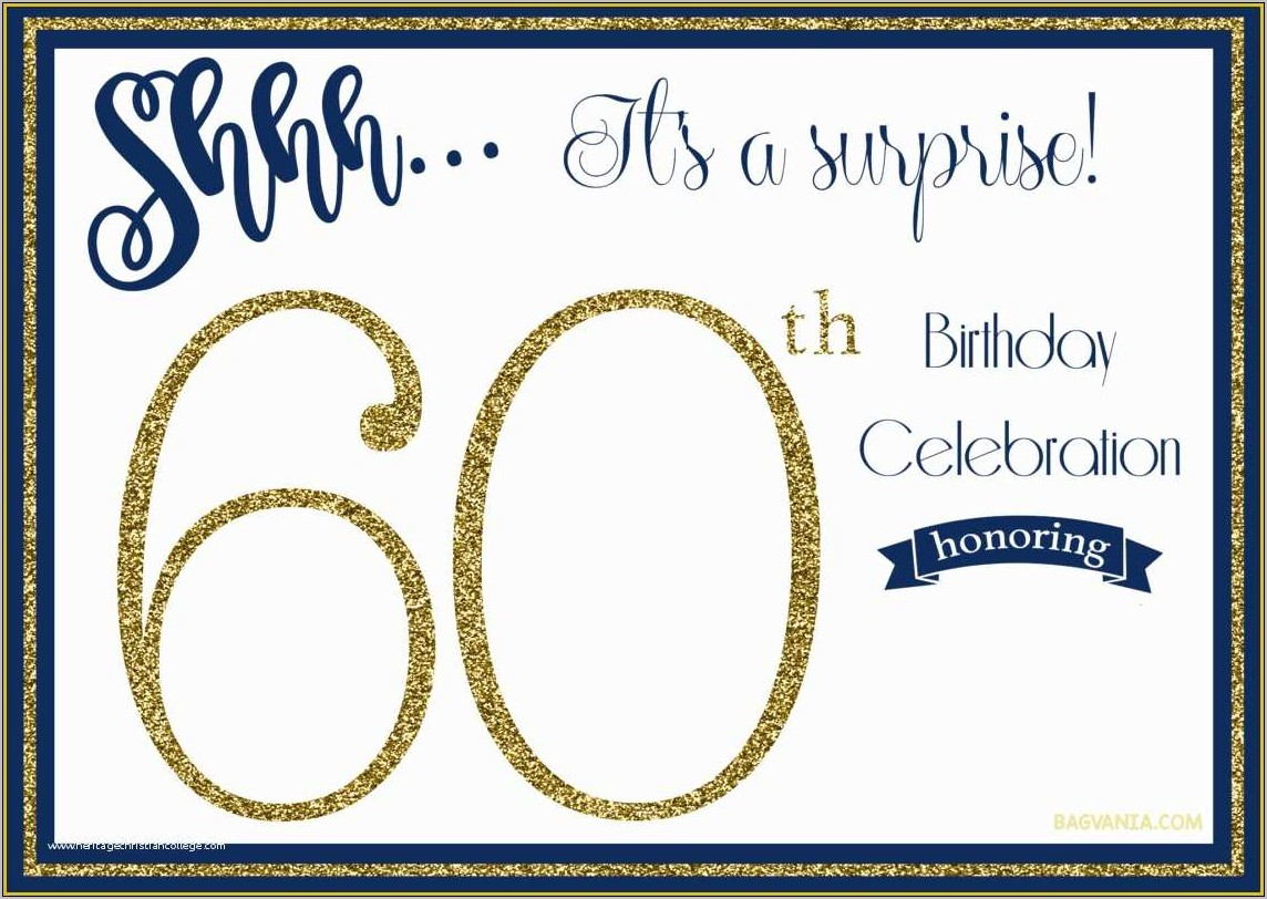Surprise 60th Birthday Invitation Templates Free