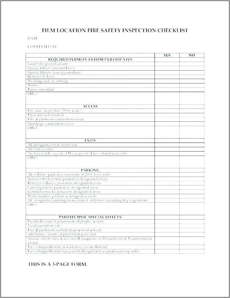 Vehicle Inspection Checklist Template Word