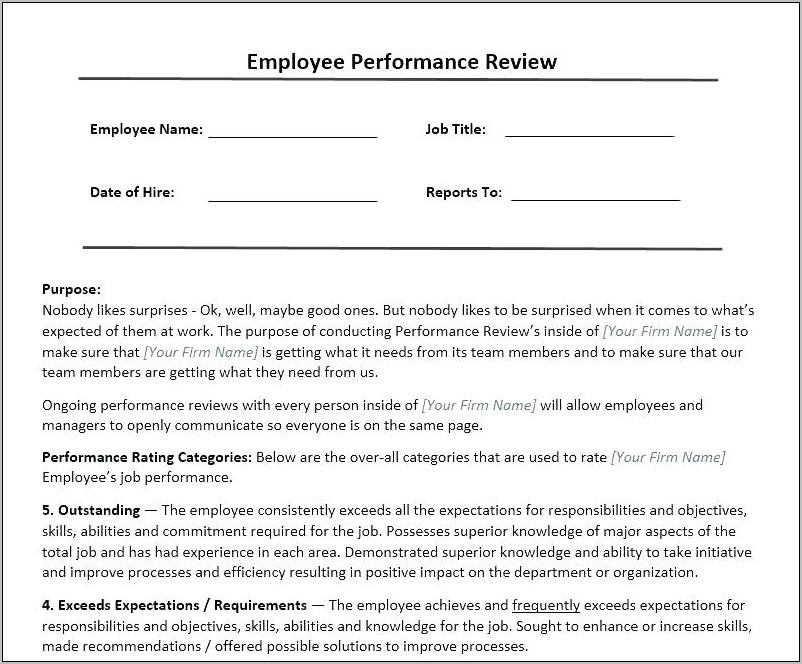 Work Appraisal Report Sample