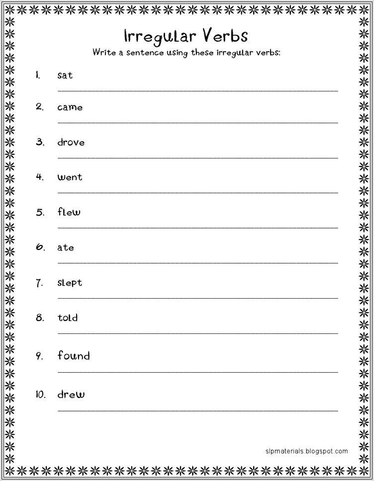 3rd Grade Worksheets Irregular Verbs Worksheet Restiumani Resume 