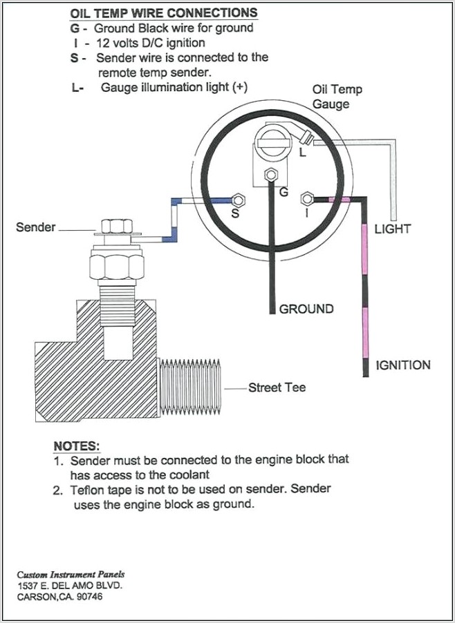 Autometer Water Temp Gauge Wiring Diagram