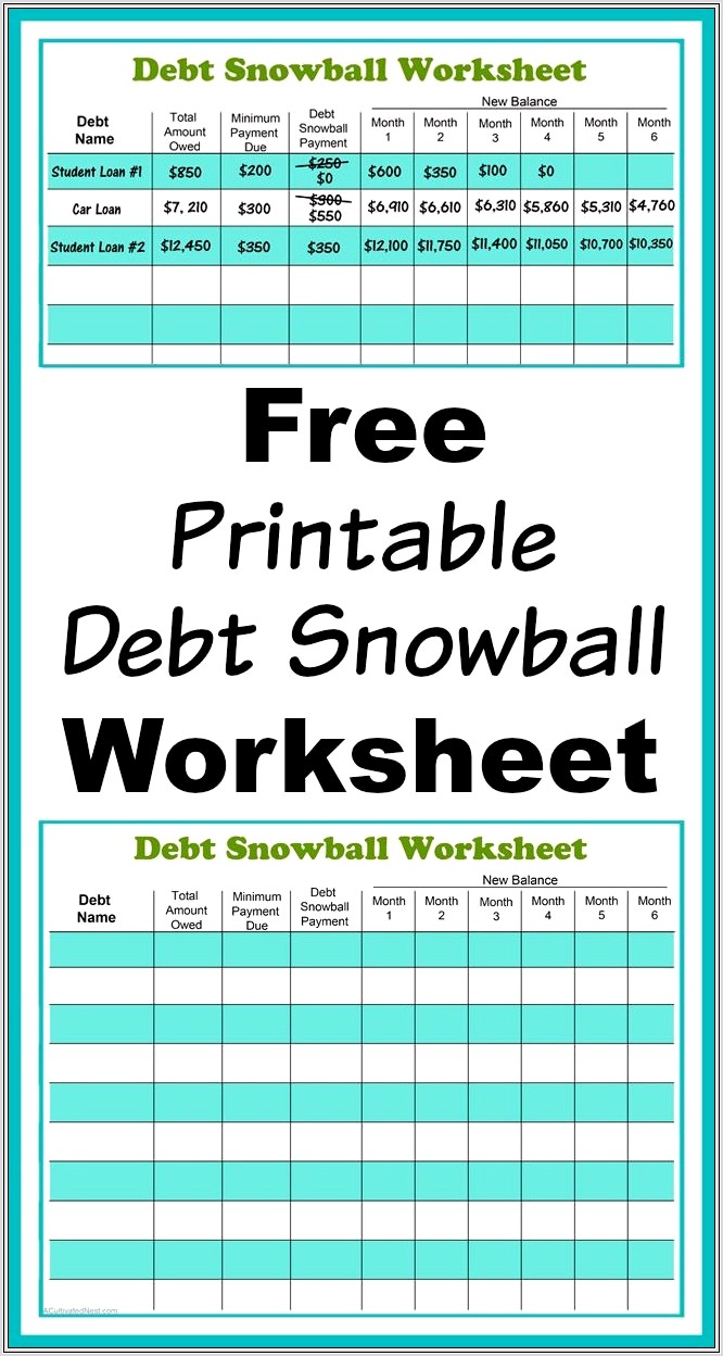 Budget Worksheet To Pay Off Debt