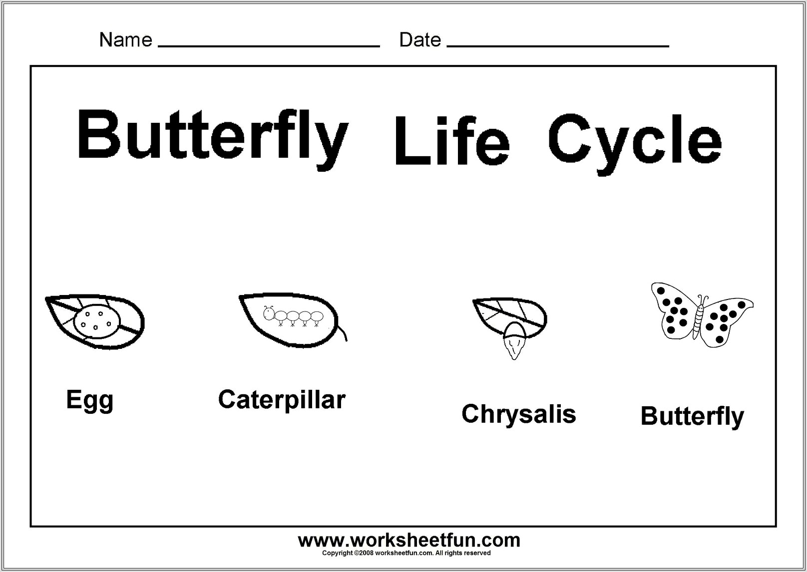 Butterfly Cycle Worksheet Kindergarten