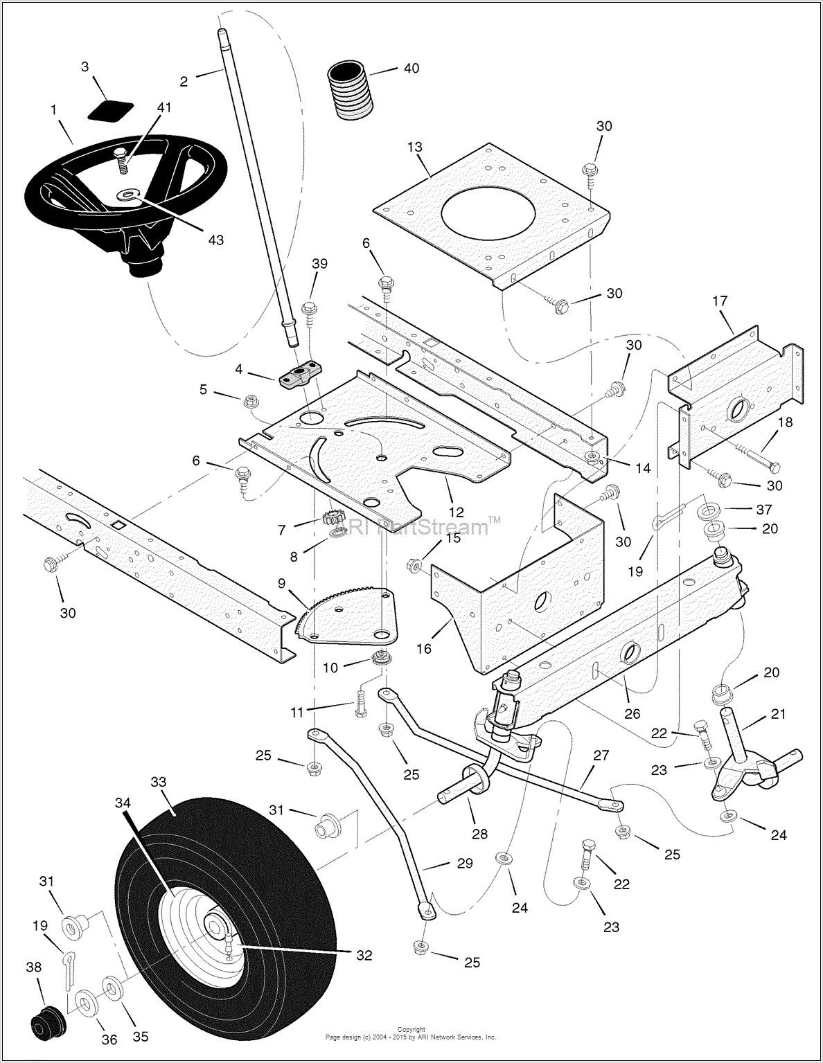 Craftsman Lawn Tractor Steering Diagram