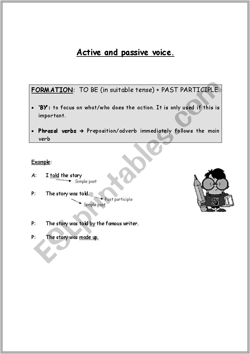 English Worksheets Active Passive Voice