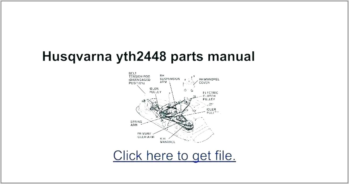 Husqvarna Yth2348 Mower Deck Belt Diagram