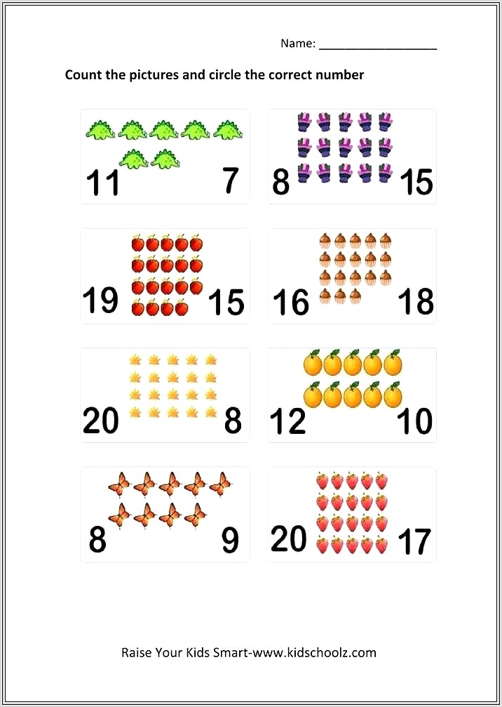 Kindergarten Math Worksheets For Numbers 11 15