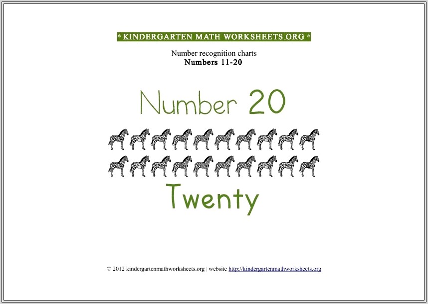 Kindergarten Math Worksheets Numbers 11 20
