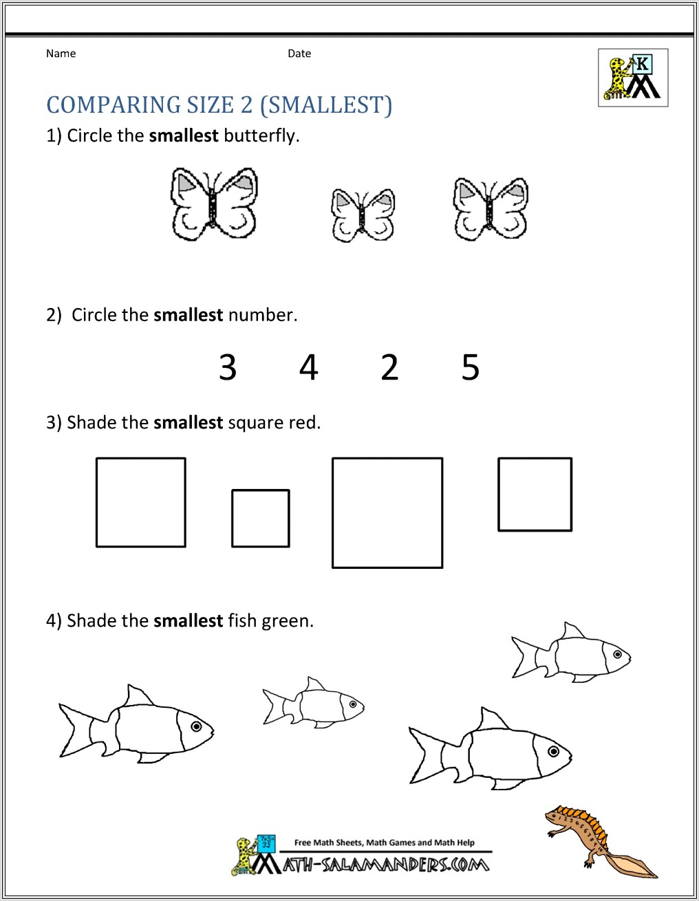 Math Worksheets Kindergarten Numbers