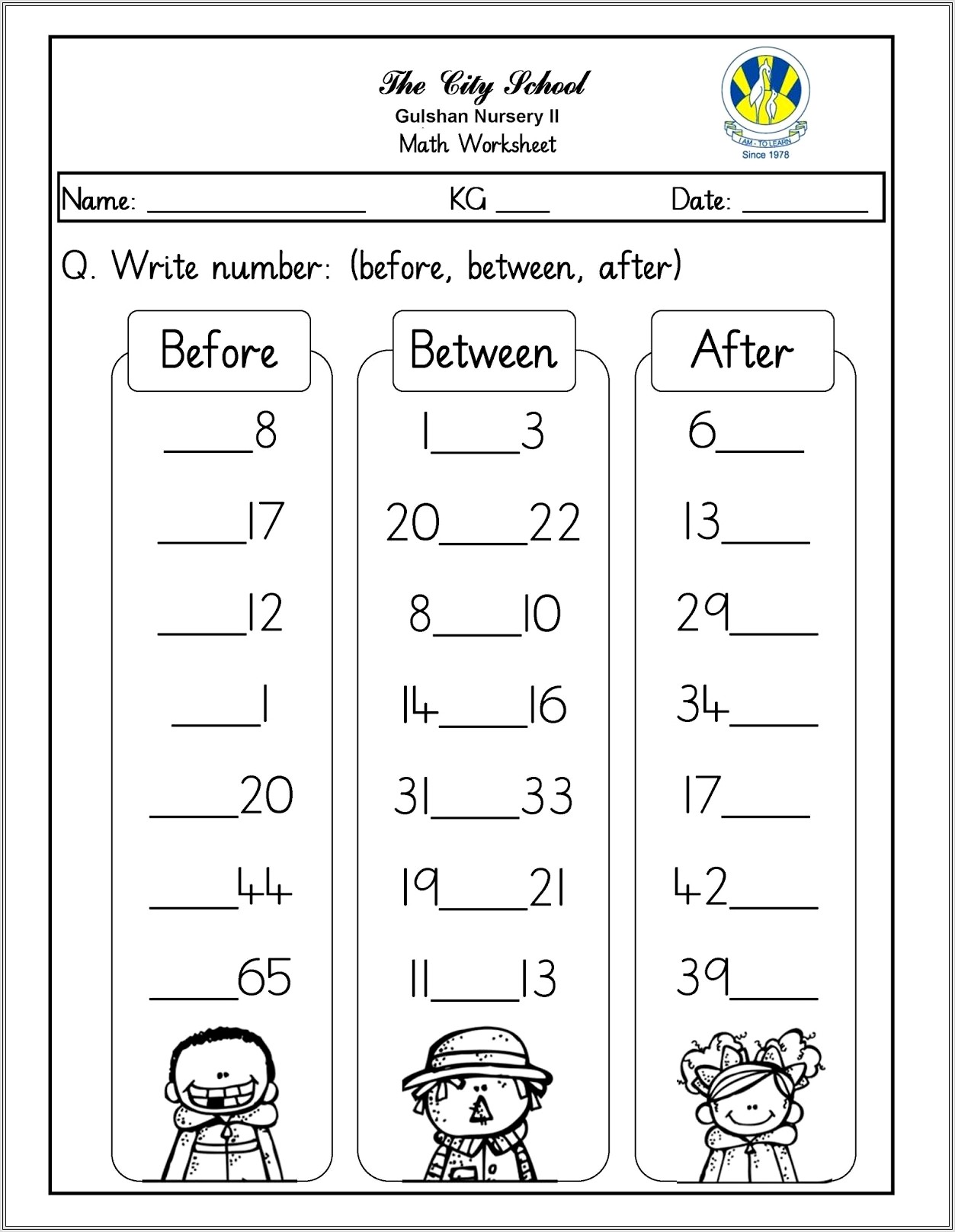 Math Worksheets On Numbers For Kindergarten