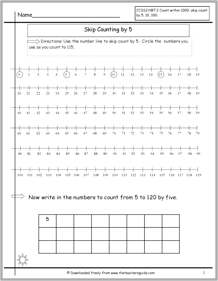 Math Worksheets With A Number Line